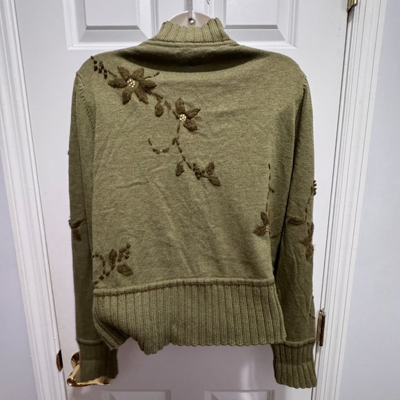 Telluride Clothing co. size large green button up sweater - Picture 2 of 5